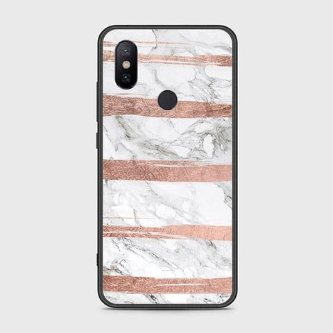 Xiaomi Mi A2 / Mi 6X Cover - White Marble Series - HQ Ultra Shine Premium Infinity Glass Soft Silicon Borders Case