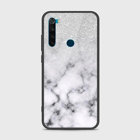 Xiaomi Redmi Note 8 Cover - White Marble Series - HQ Ultra Shine Premium Infinity Glass Soft Silicon Borders Case