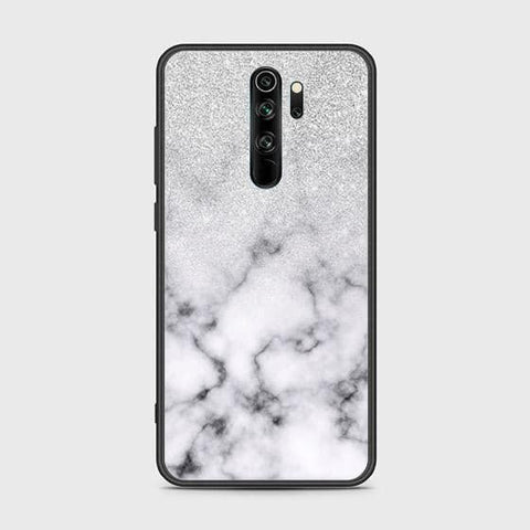 Xiaomi Redmi Note 8 Pro Cover - White Marble Series - HQ Ultra Shine Premium Infinity Glass Soft Silicon Borders Case