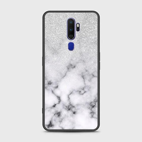 Oppo A9 2020 Cover - White Marble Series - HQ Ultra Shine Premium Infinity Glass Soft Silicon Borders Case