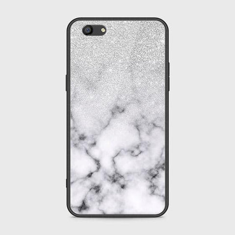 Oppo F3 Cover - White Marble Series - HQ Ultra Shine Premium Infinity Glass Soft Silicon Borders Case