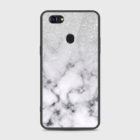 Oppo F5 Cover - White Marble Series - HQ Ultra Shine Premium Infinity Glass Soft Silicon Borders Case