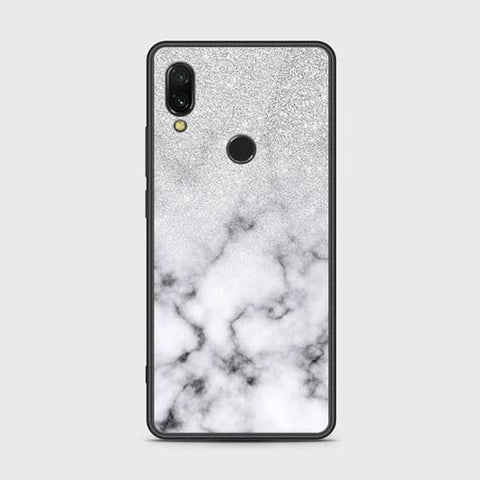 Xiaomi Redmi 7 Cover - White Marble Series - HQ Ultra Shine Premium Infinity Glass Soft Silicon Borders Case