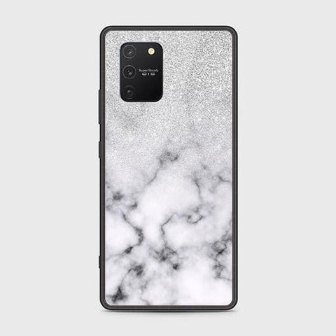 Samsung Galaxy S10 Lite Cover - White Marble Series - HQ Ultra Shine Premium Infinity Glass Soft Silicon Borders Case