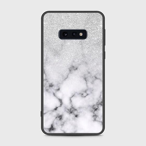 Samsung Galaxy S10e Cover - White Marble Series - HQ Ultra Shine Premium Infinity Glass Soft Silicon Borders Case