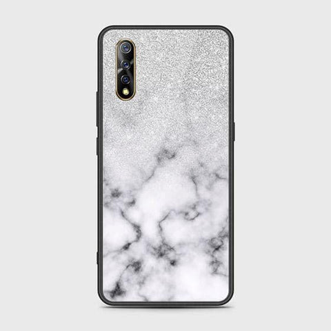 Vivo S1 Cover - White Marble Series - HQ Ultra Shine Premium Infinity Glass Soft Silicon Borders Case