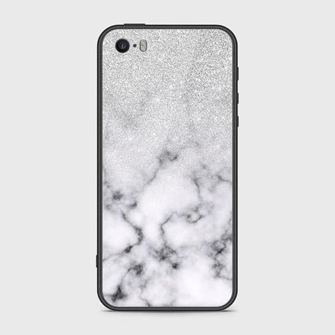 iPhone 5s Cover - White Marble Series - HQ Ultra Shine Premium Infinity Glass Soft Silicon Borders Case