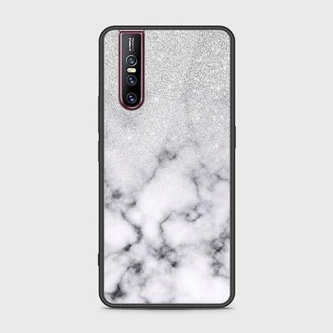 Vivo V15 Pro Cover - White Marble Series - HQ Ultra Shine Premium Infinity Glass Soft Silicon Borders Case