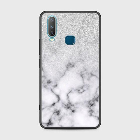 Vivo Y15 Cover - White Marble Series - HQ Ultra Shine Premium Infinity Glass Soft Silicon Borders Case