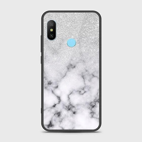 Xiaomi Redmi 6 Pro Cover - White Marble Series - HQ Ultra Shine Premium Infinity Glass Soft Silicon Borders Case