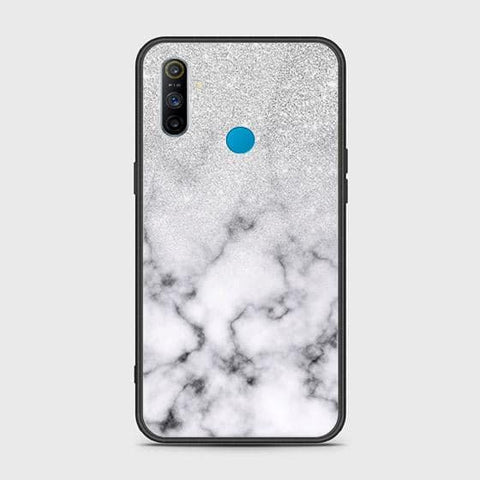 Realme C3 Cover - White Marble Series - HQ Ultra Shine Premium Infinity Glass Soft Silicon Borders Case