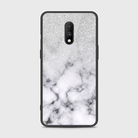 OnePlus 6T Cover - White Marble Series - HQ Ultra Shine Premium Infinity Glass Soft Silicon Borders Case