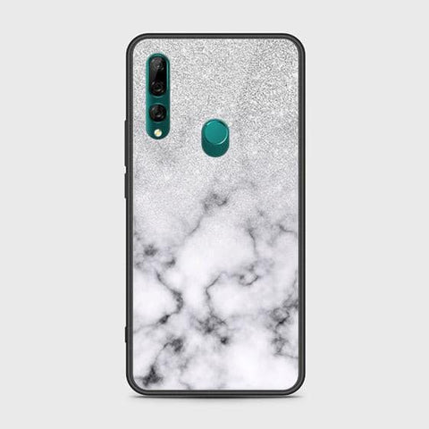 Huawei Y9 Prime 2019 Cover - White Marble Series - HQ Ultra Shine Premium Infinity Glass Soft Silicon Borders Case