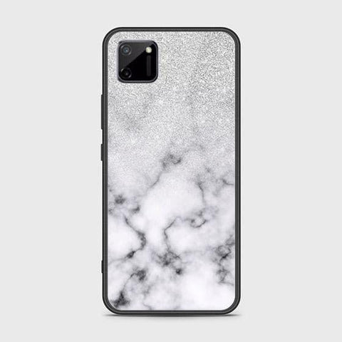 Realme C11 Cover - White Marble Series - HQ Ultra Shine Premium Infinity Glass Soft Silicon Borders Case