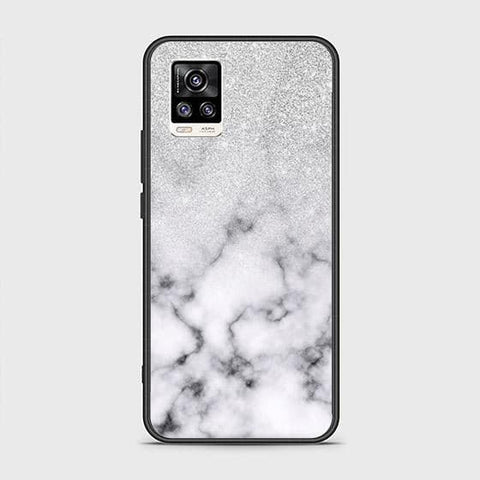 Vivo V20 Cover - White Marble Series - HQ Ultra Shine Premium Infinity Glass Soft Silicon Borders Case