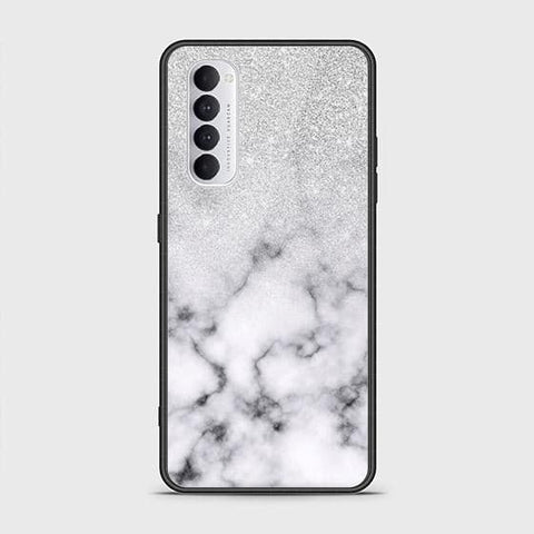 Oppo Reno 4 Pro Cover - White Marble Series - HQ Ultra Shine Premium Infinity Glass Soft Silicon Borders Case