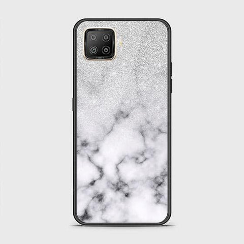 Oppo F17 Cover - White Marble Series - HQ Ultra Shine Premium Infinity Glass Soft Silicon Borders Case