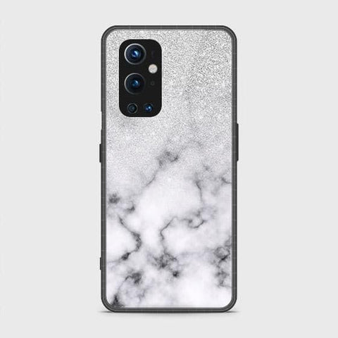 Oneplus 9 Pro Cover - White Marble Series - HQ Ultra Shine Premium Infinity Glass Soft Silicon Borders Case