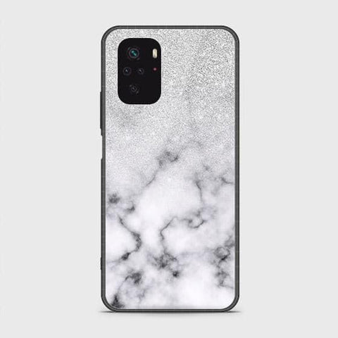 Xiaomi Redmi Note 10S Cover - White Marble Series - HQ Ultra Shine Premium Infinity Glass Soft Silicon Borders Case