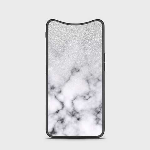 Oppo Find X Cover - White Marble Series - HQ Ultra Shine Premium Infinity Glass Soft Silicon Borders Case