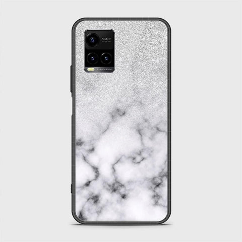 Vivo Y33T Cover - White Marble Series - HQ Ultra Shine Premium Infinity Glass Soft Silicon Borders Case