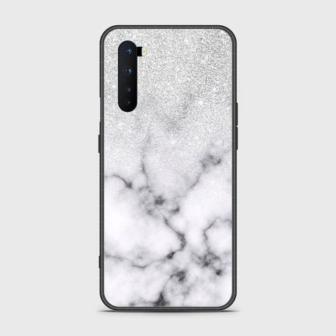 OnePlus Nord Cover- White Marble Series - HQ Ultra Shine Premium Infinity Glass Soft Silicon Borders Case