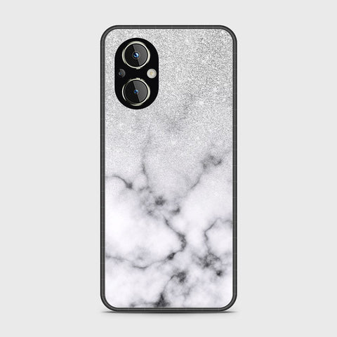 Oppo F21 Pro 5G Cover- White Marble Series - HQ Ultra Shine Premium Infinity Glass Soft Silicon Borders Case