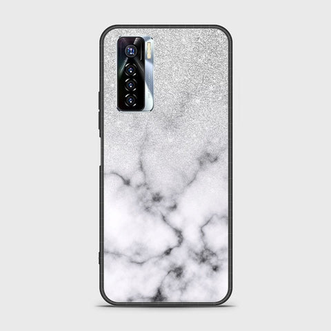 Tecno Camon 17 Pro Cover - White Marble Series - HQ Ultra Shine Premium Infinity Glass Soft Silicon Borders Case