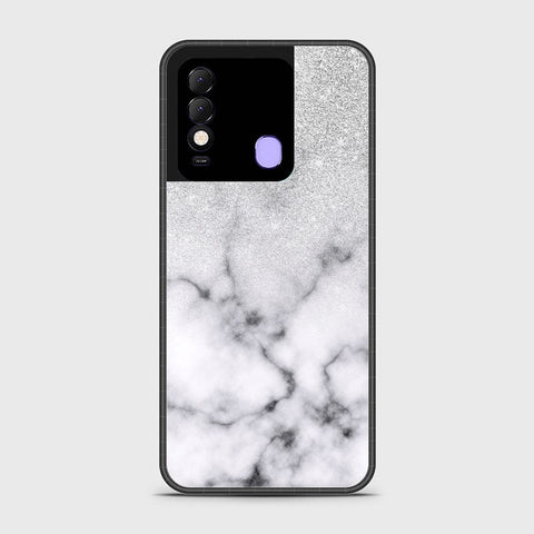 Tecno Spark 8 Cover- White Marble Series - HQ Ultra Shine Premium Infinity Glass Soft Silicon Borders Case