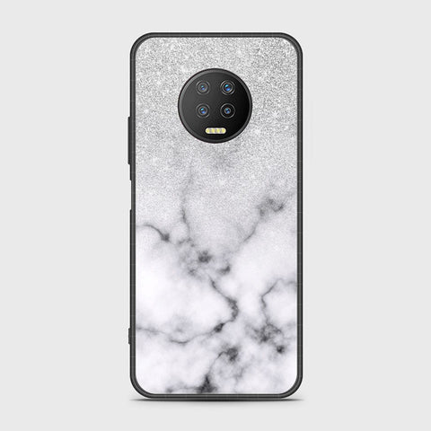 Infinix Note 7 Cover- White Marble Series - HQ Ultra Shine Premium Infinity Glass Soft Silicon Borders Case