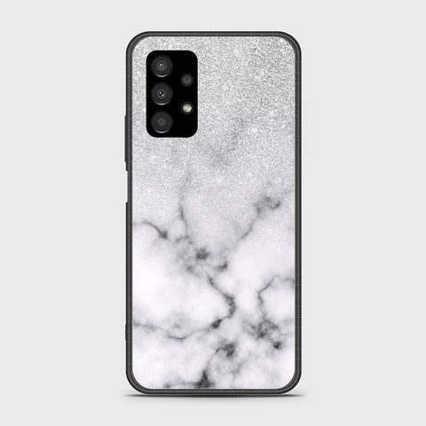 Samsung Galaxy A13 4G Cover- White Marble Series - HQ Ultra Shine Premium Infinity Glass Soft Silicon Borders Case