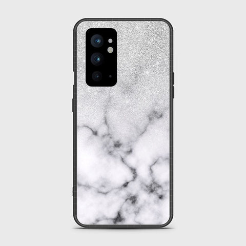 OnePlus 9RT 5G Cover- White Marble Series - HQ Ultra Shine Premium Infinity Glass Soft Silicon Borders Case