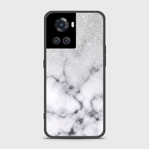 OnePlus 10R Cover- White Marble Series - HQ Ultra Shine Premium Infinity Glass Soft Silicon Borders Case