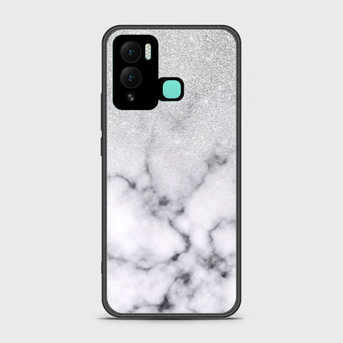 Infinix Hot 12 Play Cover- White Marble Series - HQ Ultra Shine Premium Infinity Glass Soft Silicon Borders Case