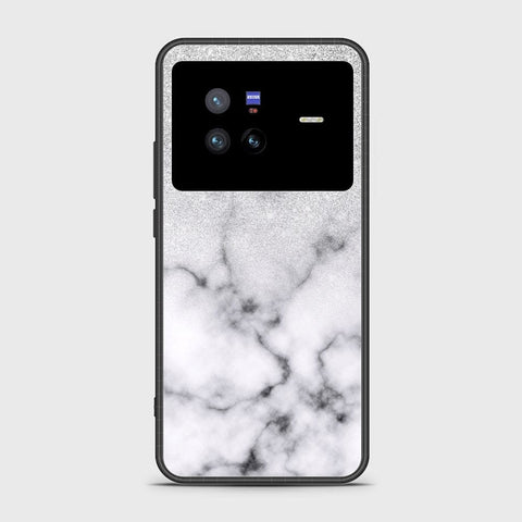 Vivo X80 Cover- White Marble Series - HQ Ultra Shine Premium Infinity Glass Soft Silicon Borders Case