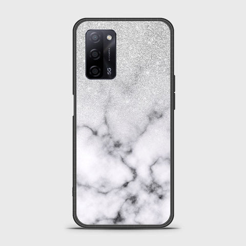 Oppo A55s Cover- White Marble Series - HQ Ultra Shine Premium Infinity Glass Soft Silicon Borders Case