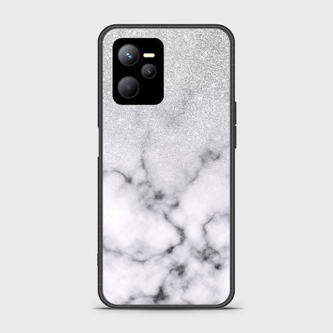 Realme V25 Cover- White Marble Series - HQ Ultra Shine Premium Infinity Glass Soft Silicon Borders Case