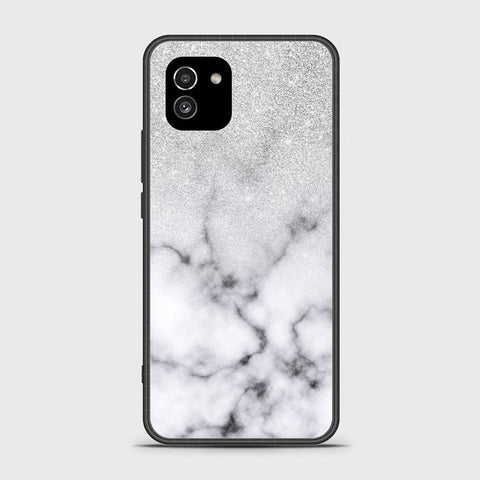 Samsung Galaxy A03 Cover- White Marble Series - HQ Ultra Shine Premium Infinity Glass Soft Silicon Borders Case