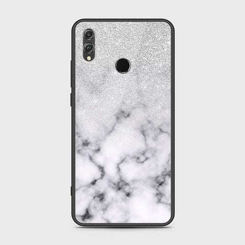 Huawei Honor 8X Cover - White Marble Series - HQ Ultra Shine Premium Infinity Glass Soft Silicon Borders Case