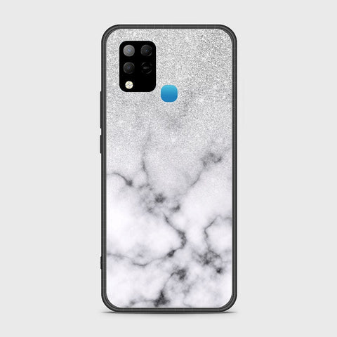 Infinix Hot 10s Cover- White Marble Series - HQ Ultra Shine Premium Infinity Glass Soft Silicon Borders Case