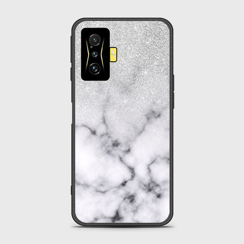 Xiaomi Poco F4 GT Cover- White Marble Series - HQ Ultra Shine Premium Infinity Glass Soft Silicon Borders Case