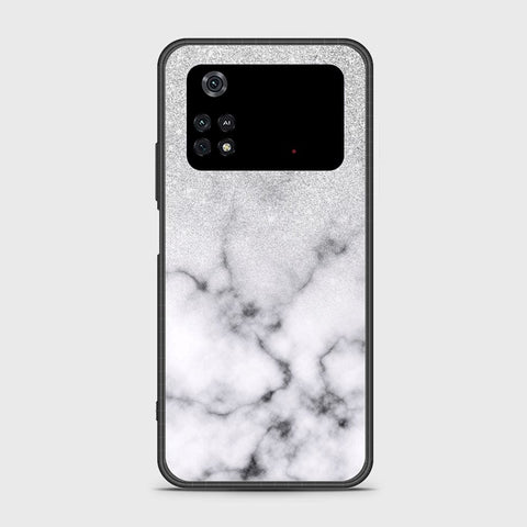 Xiaomi Poco M4 Pro 4G Cover- White Marble Series - HQ Ultra Shine Premium Infinity Glass Soft Silicon Borders Case