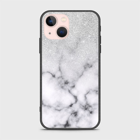 iPhone 14 Plus Cover- White Marble Series - HQ Ultra Shine Premium Infinity Glass Soft Silicon Borders Case