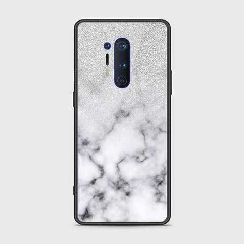 OnePlus 8 Pro Cover - White Marble Series - HQ Ultra Shine Premium Infinity Glass Soft Silicon Borders Case