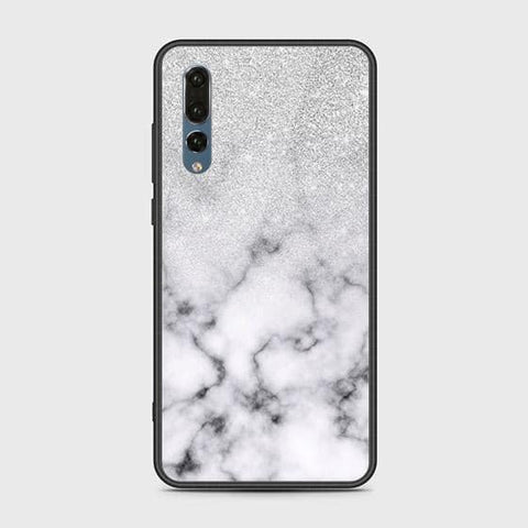 Huawei P20 Pro Cover - White Marble Series - HQ Ultra Shine Premium Infinity Glass Soft Silicon Borders Case