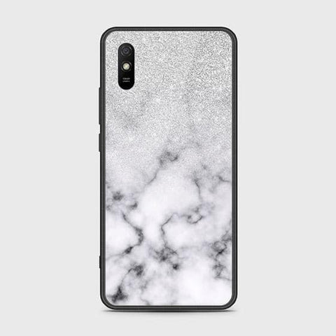 Xiaomi Redmi 9A Cover - White Marble Series - HQ Ultra Shine Premium Infinity Glass Soft Silicon Borders Case