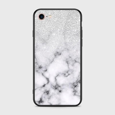 iPhone 8 / 7 Cover - White Marble Series - HQ Ultra Shine Premium Infinity Glass Soft Silicon Borders Case