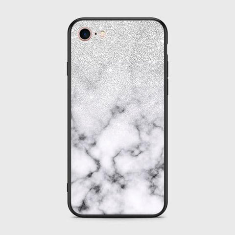 iPhone SE 2020 Cover - White Marble Series - HQ Ultra Shine Premium Infinity Glass Soft Silicon Borders Case