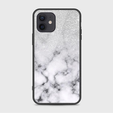 iPhone 12 Cover - White Marble Series - HQ Ultra Shine Premium Infinity Glass Soft Silicon Borders Case