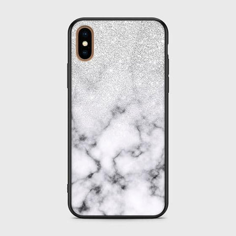 iPhone X Cover - White Marble Series - HQ Ultra Shine Premium Infinity Glass Soft Silicon Borders Case